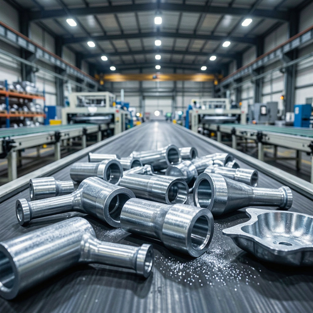 Northline Coating production floor with parts ready for powder application