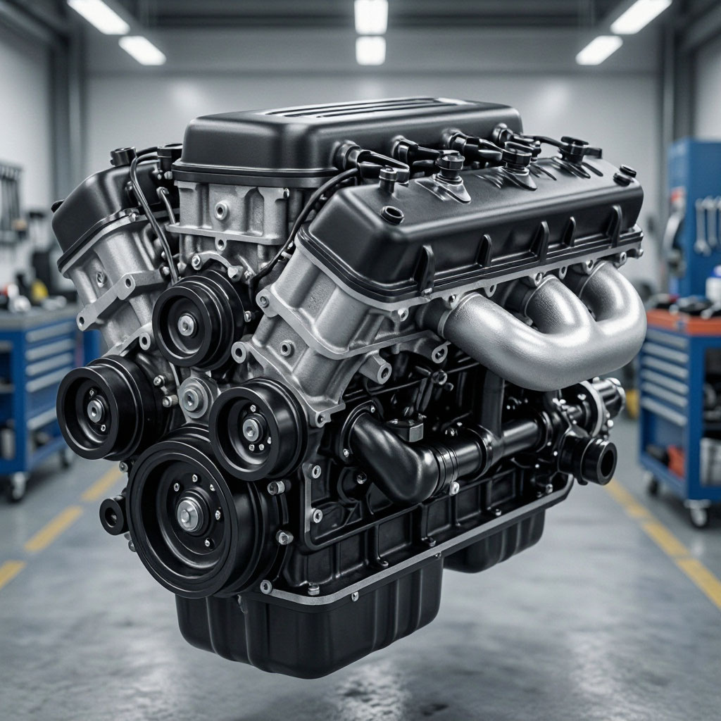 Engine bay components with powder coated finish