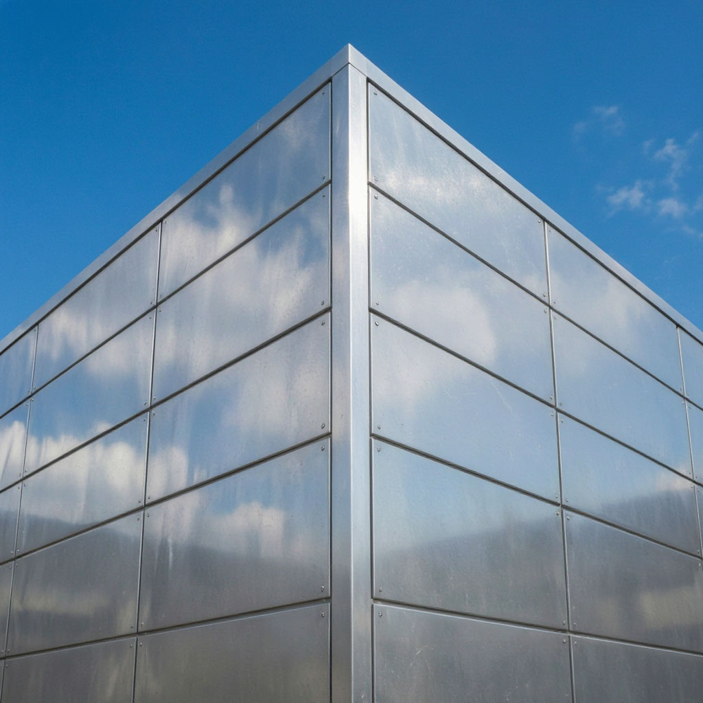 Architectural aluminum facade with durable coating