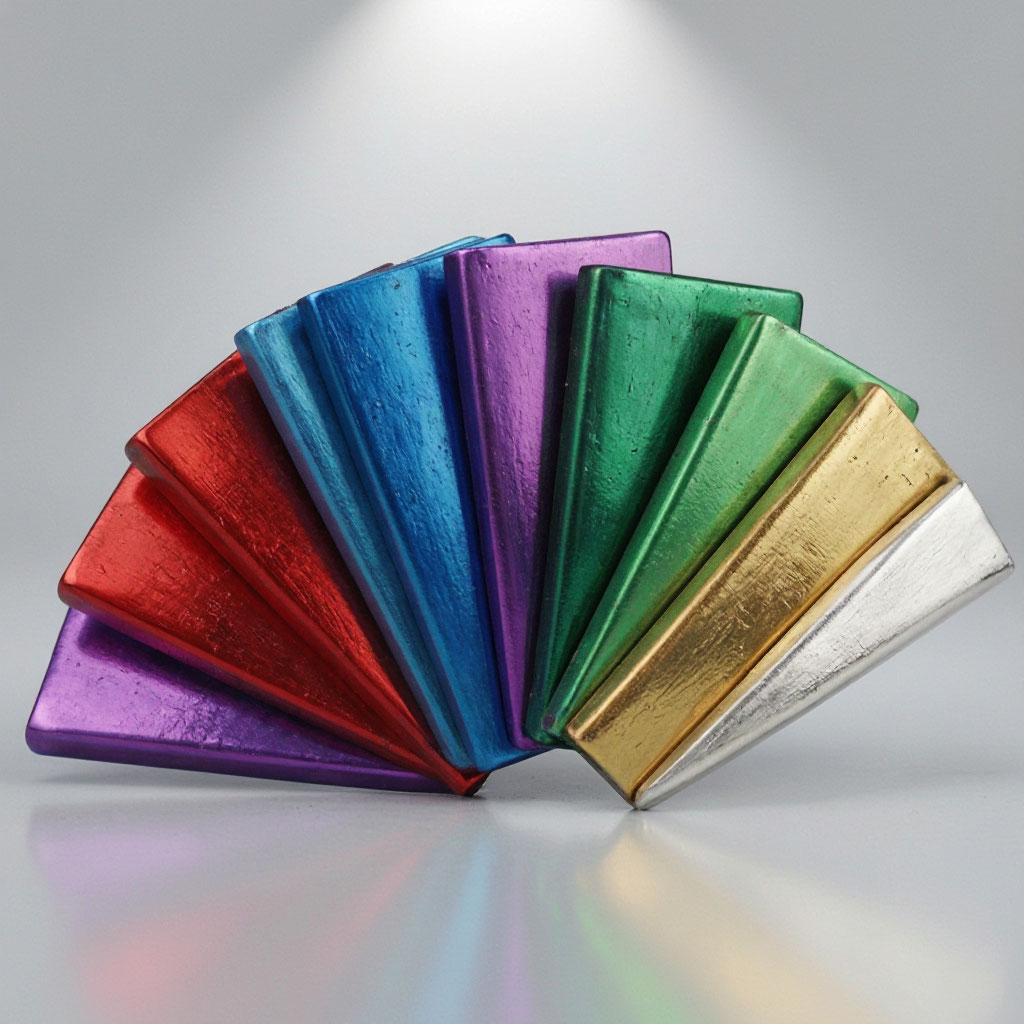 Colorful custom coated metal finish samples