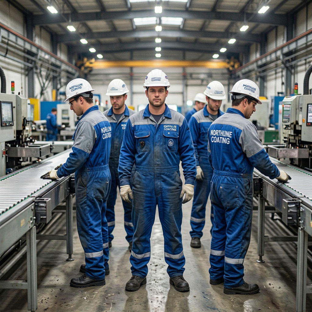 Northline Coating team working on the production floor in Grand Rapids